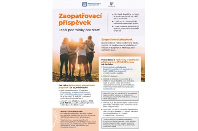 Informační leták - Zaopatřovací příspěvek pro mladé dospělé opouštějící náhradní péči