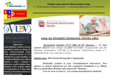 Virtuální Univerzita třetího věku: 13. letní semestr 2022/2023