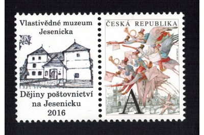 Nová poštovní známka s přítiskem. V rámci zajímavé výstavy ve Vlastivědném muzeu Jesenicka 