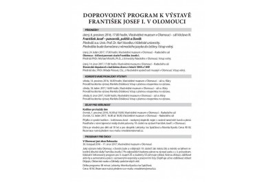 František Josef I. v Olomouci - Doprovodný program k výstavě
