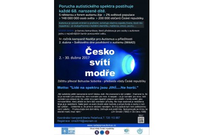 Česko svítí modře