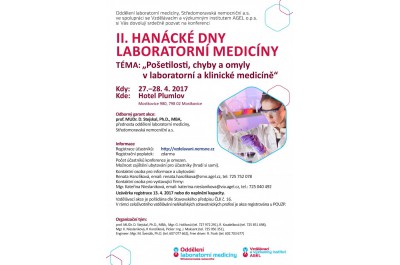 Oddělení laboratorní medicíny zve na druhý ročník Hanáckých dnů laboratorní medicíny 