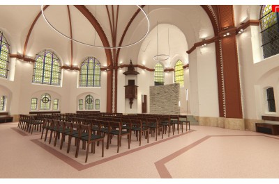 Červený kostel změní vše. Kromě barvy Vizualizace: atelier-r