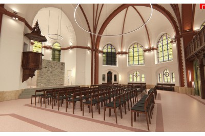Červený kostel změní vše. Kromě barvy Vizualizace: atelier-r