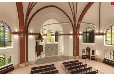 Červený kostel změní vše. Kromě barvy Vizualizace: atelier-r