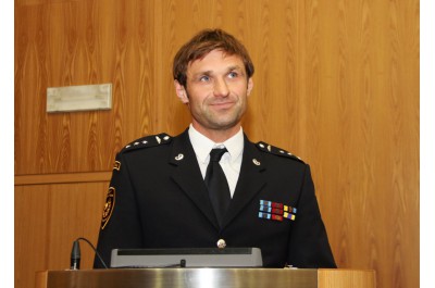 Hejtman ocenil profesionálního hasiče Michala Přecechtěla. Za zlato ze světových her 