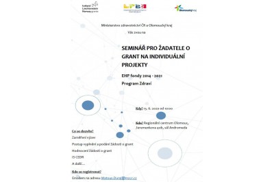 Seminář pro žadatele o grant na projekty z Fondů EHP k otevřené výzvě v Programu Zdraví