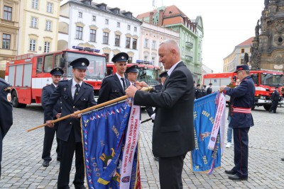 Slavnostní předání cisternové automobilové stříkačky JSDH Olomouc - Chválkovice