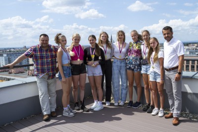 Olomoucké volejbalistky vyhrály republikové mistrovství. K úspěchu jim pogratuloval náměstek Zácha