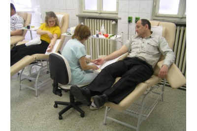 Společné darování krve na hematologicko-transfuzním oddělení nemocnice v Přerově
