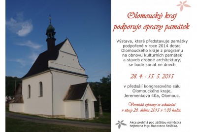 Plakát k výstavě "Olomoucký kraj podporuje opravy památek"