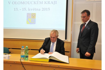 První den návštěvy prezidenta Miloše Zemana v Olomouckém kraji
