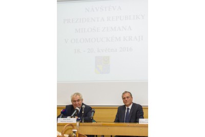 Prezident Miloš Zeman zahájil třídenní návštěvu Olomouckého kraje