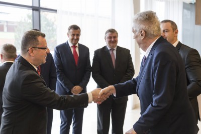 Prezident Miloš Zeman zahájil návštěvu Olomouckého kraje