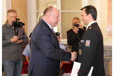 Slavnostní shromáždění policistů z olomouckého ředitelství