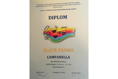 Zlato pro olomouckou Campanellu     Foto: ZUŠ CAMPANELLA Olomouc
