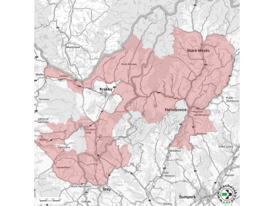 Mapa ptačí oblasti Králický Sněžník