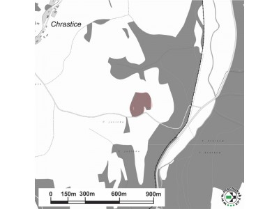 Mapa evropsky významné lokality Chrastický hadec