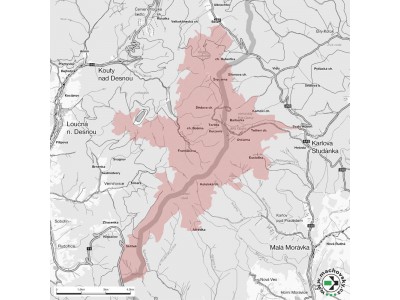 Mapa evropsky významné lokality Praděd