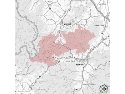 Mapa evropsky významné lokality Rychlebské hory - Sokolský hřbet