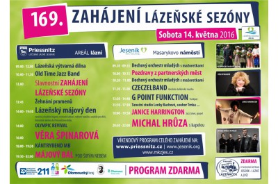 Lázeňskou sezónu v Jeseníku zahájí Špinarová a Hrůza