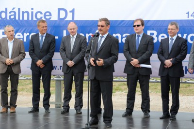 Hejtman Rozbořil dnes zahájil stavbu D1 Přerov - Lipník nad Bečvou
