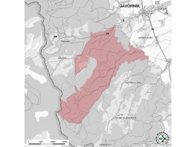 Mapa evropsky významné lokality Rychlebské hory - Račí údolí