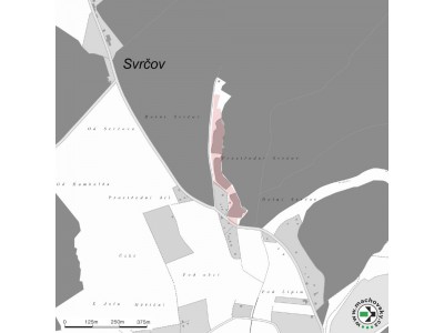 Mapa evropsky významné lokality Dolní a Prostřední Svrčov