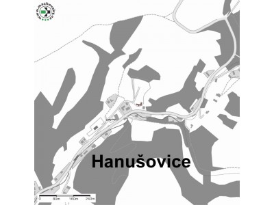 Mapa evropsky významné lokality Hanušovice - kostel